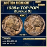 IC 1938-d Buffalo Nickel TOP POP! 5c ms68+ SEGS