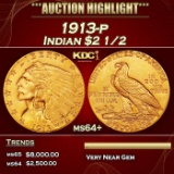 IC 1913-p Gold Indian Quarter Eagle $2 1/2 ms64+ SEGS