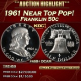 IC 1961 Proof Franklin Half Dollar Near Top Pop! 50c pr68+ DCAM SEGS