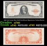 1907 $10 Large Size Gold Certificate Grades xf Signatures Teehee/Burke