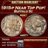YC 1915-p Buffalo Nickel Near Top Pop! 5c ms67+ SEGS