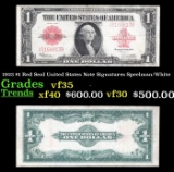 1923 $1 Red Seal United States Note Grades vf++ Signatures Speelman/White