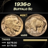 1936-d Buffalo Nickel 5c Grades GEM+ Unc