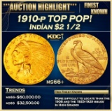 IC 1910-p Gold Indian Quarter Eagle TOP POP! $2 1/2 GEM++ Unc USCG