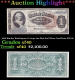 1886 Martha Washington $1 large size Red Seal Silver Certificate Grades xf FR-219