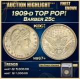 YC 1909-d Barber Quarter TOP POP! 25c ms67+ SEGS