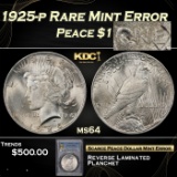 PCGS 1925-p Peace Dollar Rare Mint Error $1 ms64 PCGS
