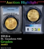PCGS 1914-s Gold St. Gaudens Double Eagle $20 ms63 PCGS