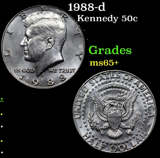 1988-d Kennedy Half Dollar 50c Grades GEM+ Unc