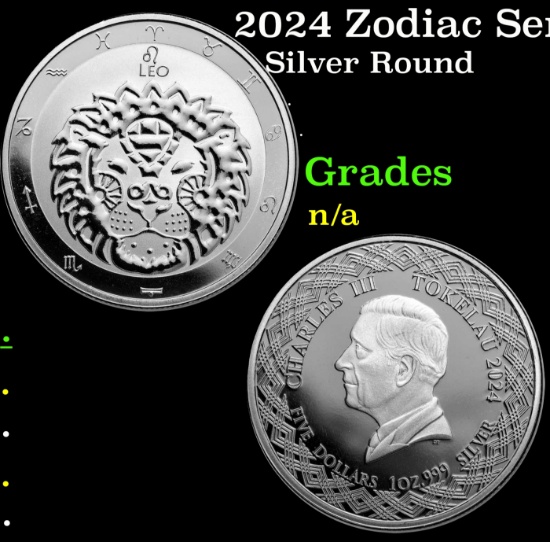2024 Zodiac Series Leo 1 oz Silver Tokelau $5