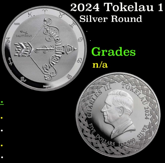 2024 Tokelau 1 oz Silver $5 Zodiac Series: Sagittarius Coin