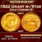 IO 1922 Grant w/Star Gold Commem Dollar 1 ms67 SEGS