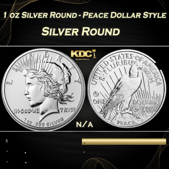 1 oz Silver Round - Peace Dollar Style