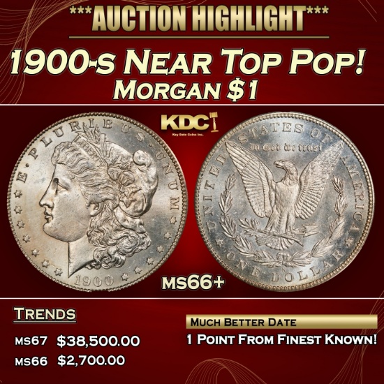 YO 1900-s Morgan Dollar Near Top Pop! $1 ms66+ SEGS