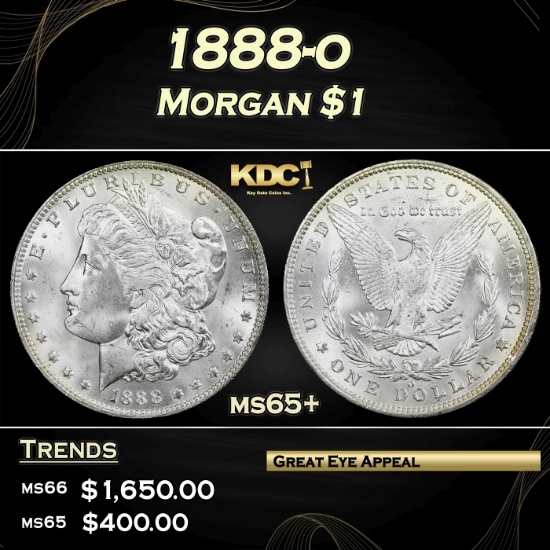1888-o Morgan Dollar $1 Grades ms65+