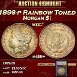 1898-p Morgan Dollar Rainbow Toned $1 ms66+ SEGS