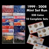 1999-2008 Mint Set Run 220 Coins 10 Complete Sets