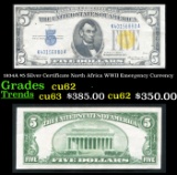 1934A $5 Silver Certificate North Africa WWII Emergency Currency Grades Select CU