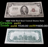 1966 $100 Red Seal United States Note Grades Select AU