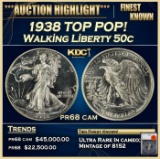 1938 Proof Walking Liberty Half Dollar TOP POP! 50c pr68 cam SEGS