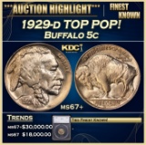 1929-d Buffalo Nickel TOP POP! 5c ms67+ SEGS