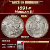 YO 1891-p Morgan Dollar $1 ms64+ SEGS