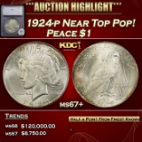 1924-p Peace Dollar Near Top Pop! $1 ms67+ SEGS