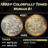 YO 1892-p Morgan Dollar Colorfully Toned $1 Grades ms62