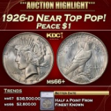 1926-d Peace Dollar Near Top Pop! $1 ms66+ SEGS