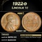 YO 1922-d Lincoln Cent 1c Grades ms64+ bn