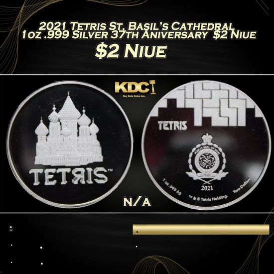 ニウエテトリス7オンスプルーフ ニウエテトリス7オンスプルーフ （2023 TETRIS™ 1 oz Silver $2