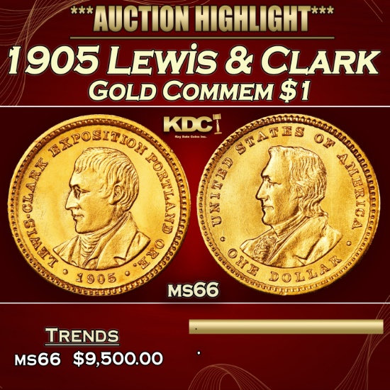 IE 1905 Lewis & Clark Gold Commem Dollar 1 ms66 SEGS