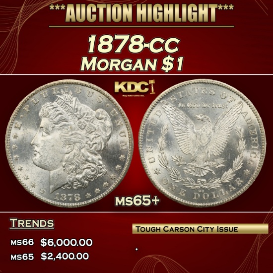 IE 1878-cc Morgan Dollar $1 ms65+ SEGS