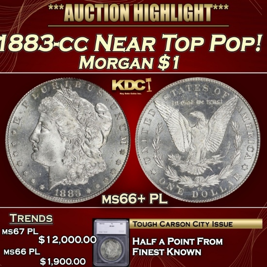 1883-cc Morgan Dollar Near Top Pop! $1 ms66+ PL SEGS