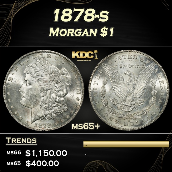 IO 1878-s Morgan Dollar $1 Grades ms65+
