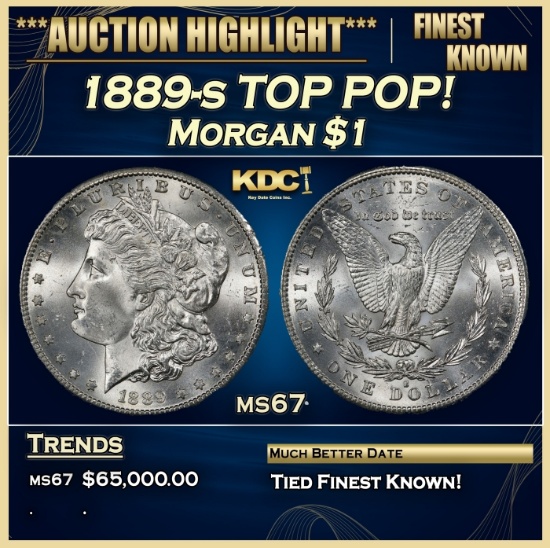 1889-s Morgan Dollar TOP POP! $1 ms67 SEGS