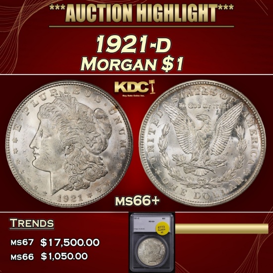 1921-d Morgan Dollar $1 ms66+ SEGS