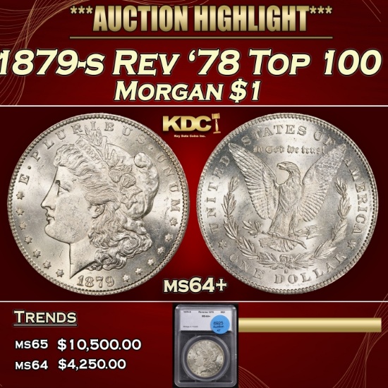 1879-s Rev '78 Top 100 Morgan Dollar $1 ms64+ SEGS
