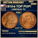 YO 1910-s Lincoln Cent TOP POP! 1c ms67 rd SEGS