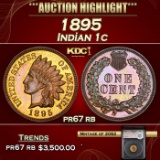 YC 1895 Proof Indian Cent 1c pr67 rb SEGS