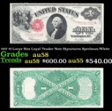 1917 $1 Large Size Legal Tender Note Grades Choice AU/BU Slider Signatures Speelman/White