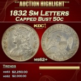 IO 1832 Sm Letters Capped Bust Half Dollar 50c ms62+ USCG