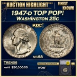 1947-d Washington Quarter TOP POP! 25c ms68 SEGS
