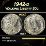 IO 1942-d Walking Liberty Half Dollar 50c Grades ms67