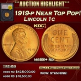 1919-p Lincoln Cent Near Top Pop! 1c ms68+ rd SEGS