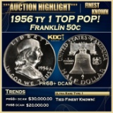 1956 ty 1 Proof Franklin Half Dollar TOP POP! 50c pr68+ dcam SEGS