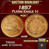 1857 Flying Eagle Cent 1c ms66 SEGS