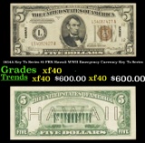 1934A Key To Series $5 FRN Hawaii WWII Emergency Currency Key To Series Grades xf