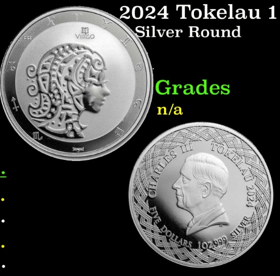 2024 Tokelau 1 oz Silver $5 Zodiac Series: Virgo Coin
