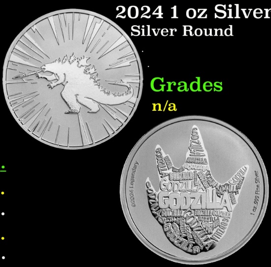 2024 1 oz Silver Godzilla x Kong Coin